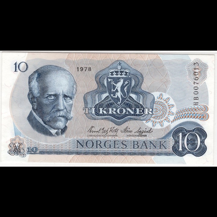 10 kroner 1978 erstattningsseddel. 65 EPQ. Kv.0