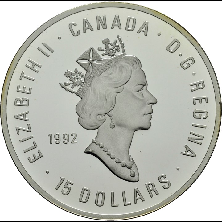 15 dollar 1992 Canada. 100 år jub. Olympiske leker