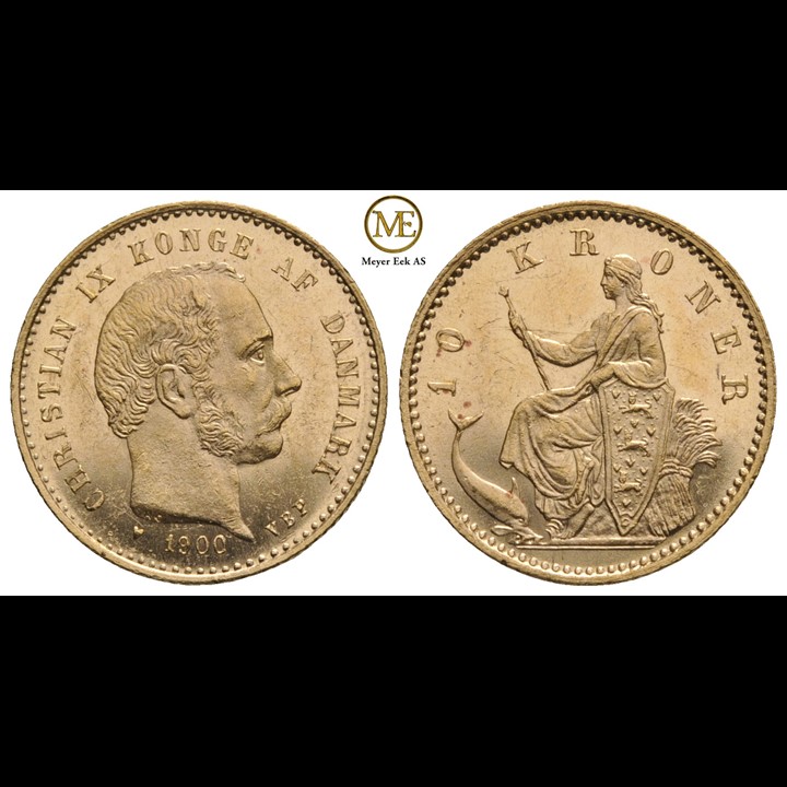 10 kroner 1900 Christian IX. Kv.0/01