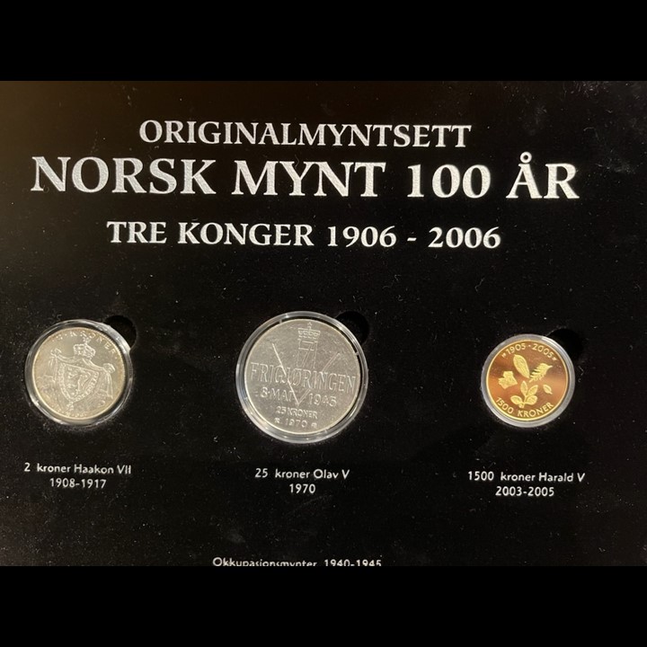 Norsk mynt 100 år med 1500 kroner i gull