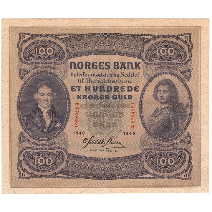 100 kroner 1940 B.6704951. Kv.1+