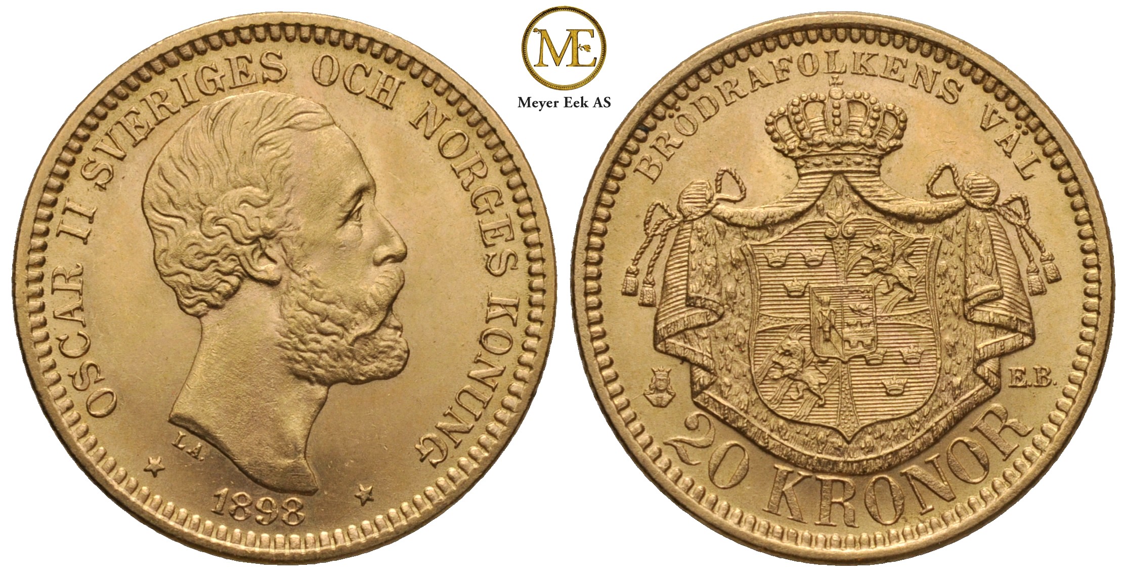 20 kronor 1898 Oscar II. Kv.0/01