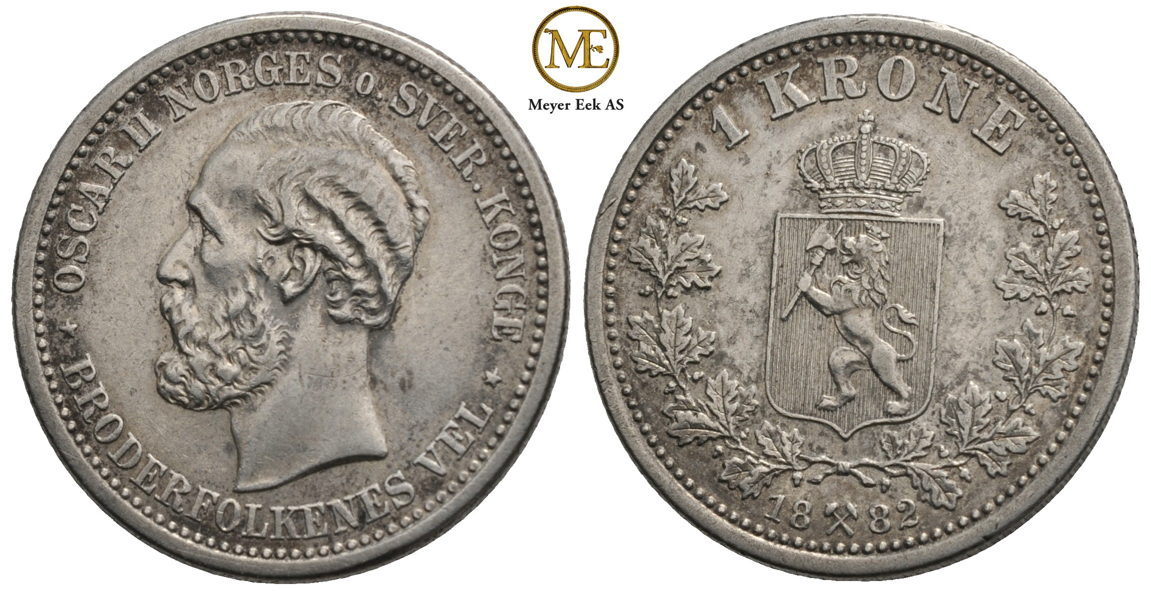 1 krone 1882 Oscar II. Kv.01