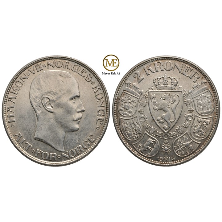 2 kroner 1916 Haakon VII. Kv.01