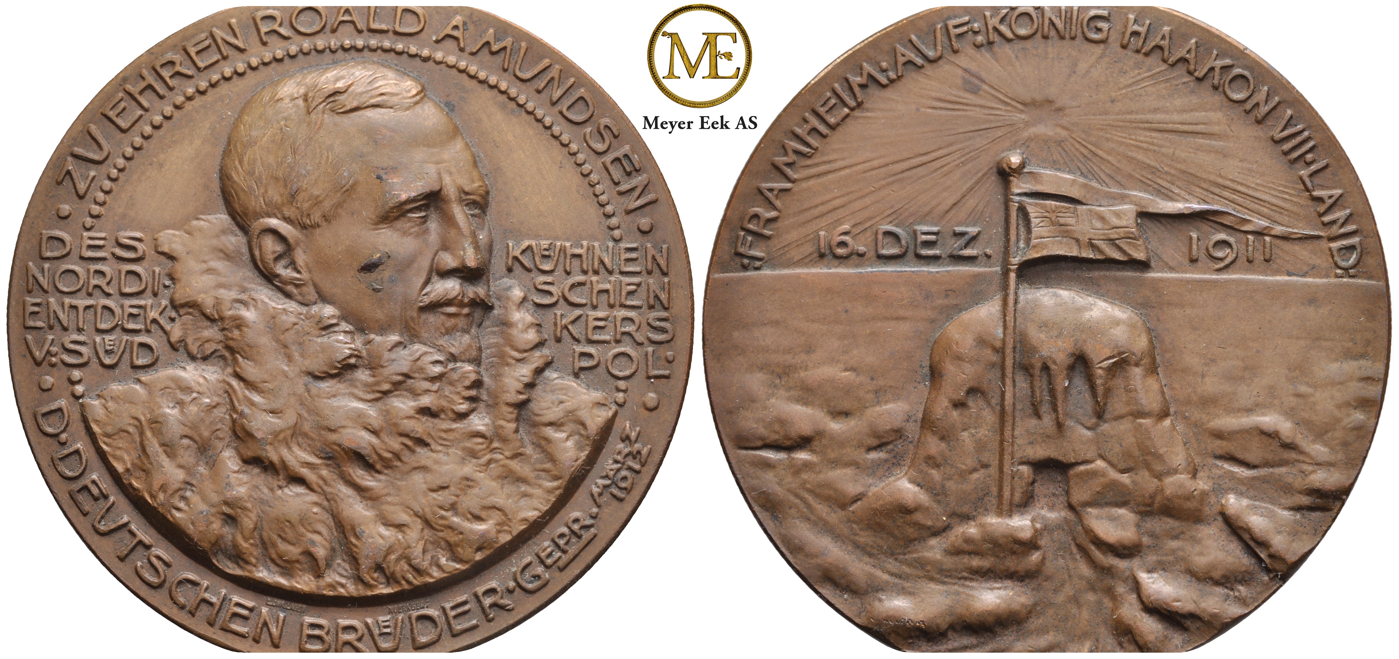 Roald Amundsen, Framheim. Bronse. 50mm. Kv.01