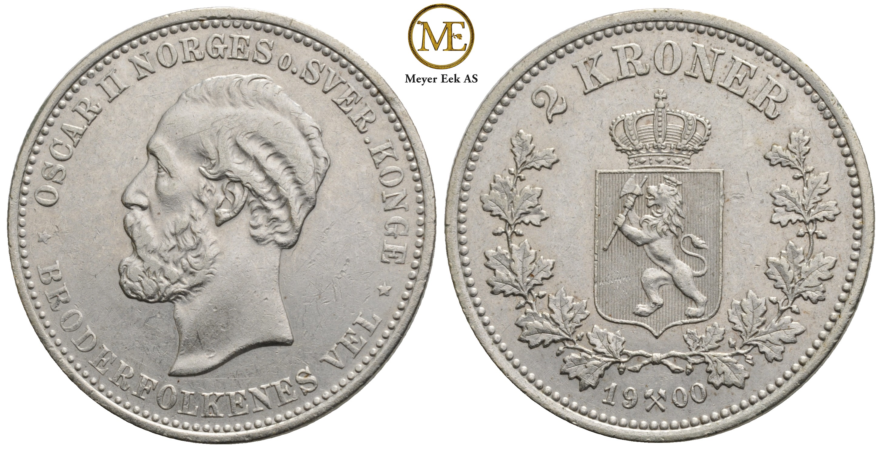 2 kroner 1900 Oscar II. Kv.01