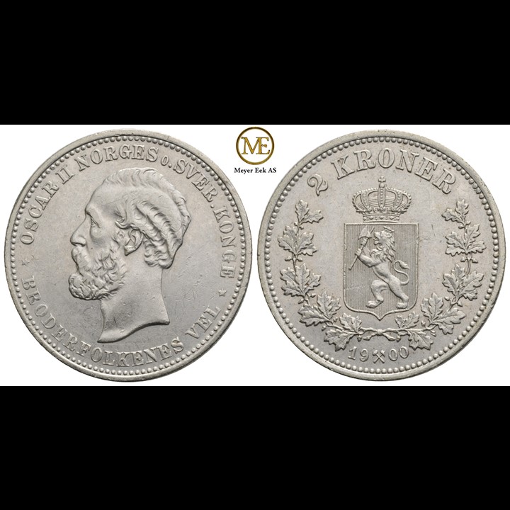 2 kroner 1900 Oscar II. Kv.01