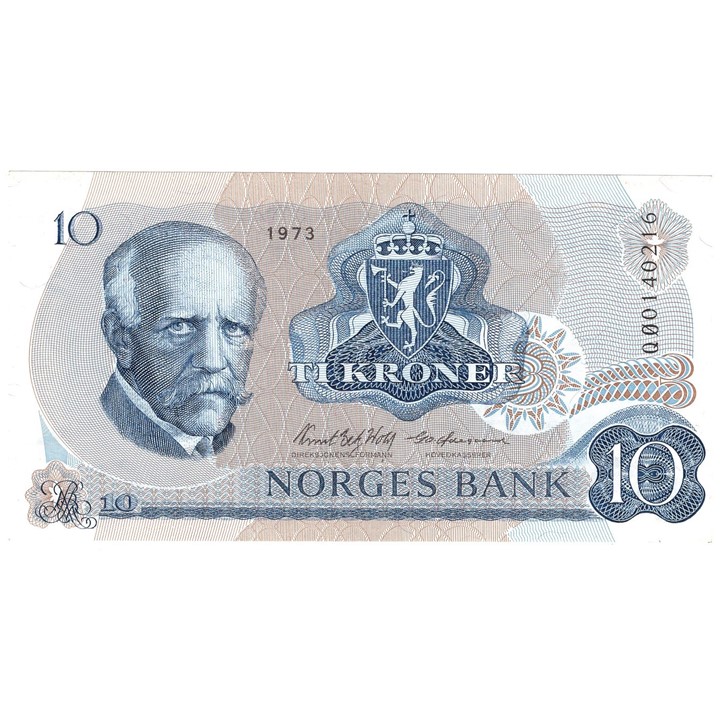 10 kroner 1973 QØ. Erstattningsseddel. Kv.0