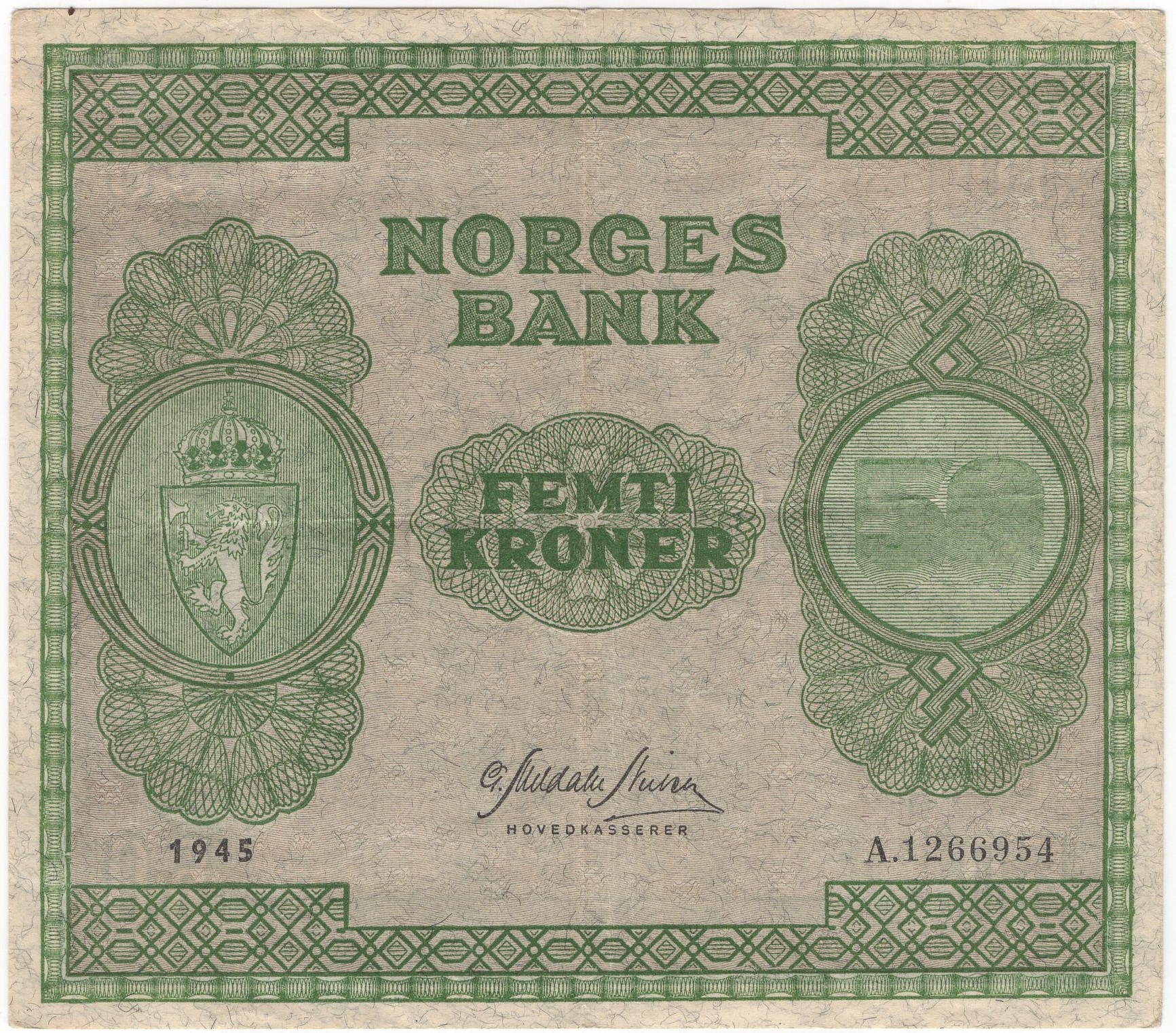 50 kroner 1945 A.1266954. Kv.1/1+