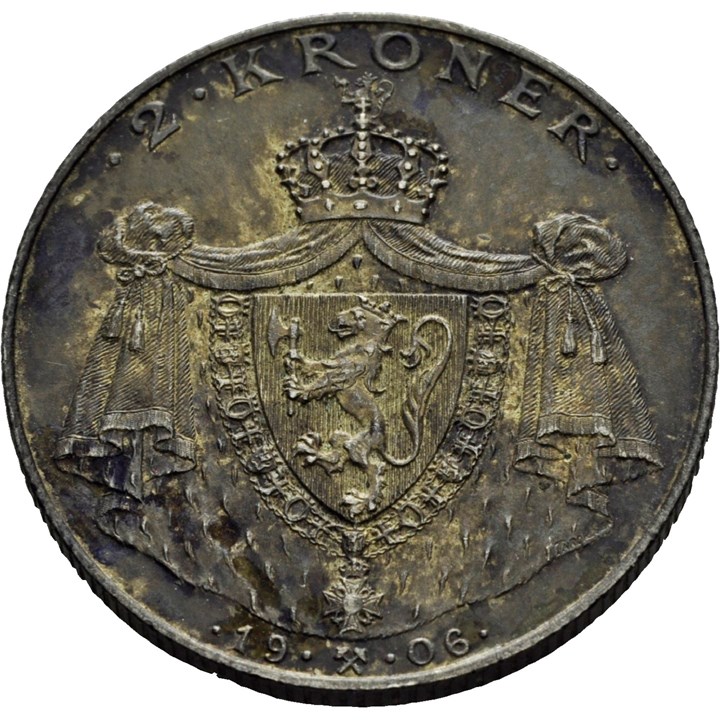 2 kroner 1906 Jub. Haakon VII. Kv.0