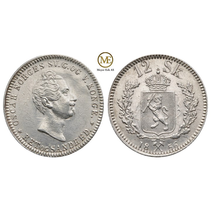 12 skilling 1856 Oscar I. Kv.0/01