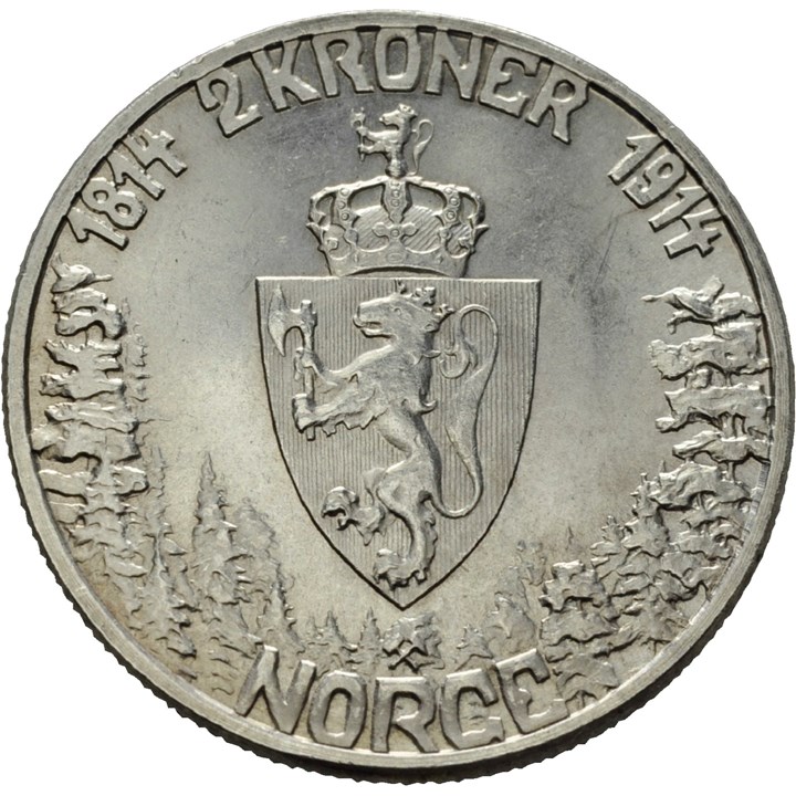 2 kroner 1914 Jub. Mor Norge. Kv.0