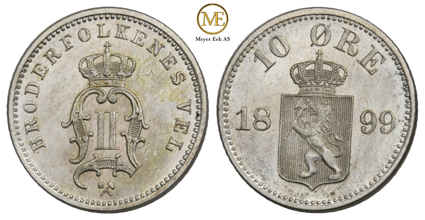 10 øre 1899 Oscar II. Kv.0