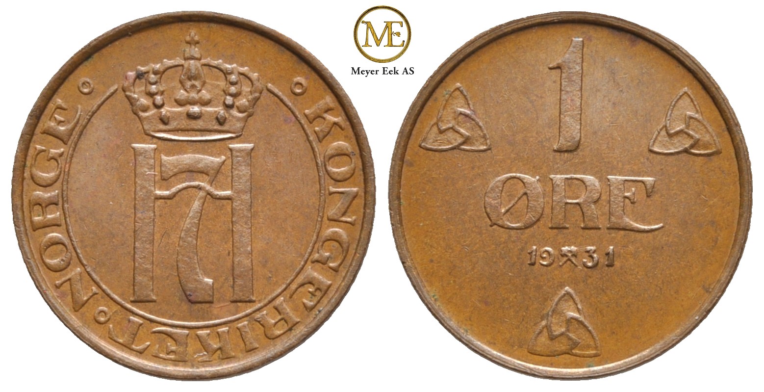 1 øre 1931 Haakon VII. Kv.0