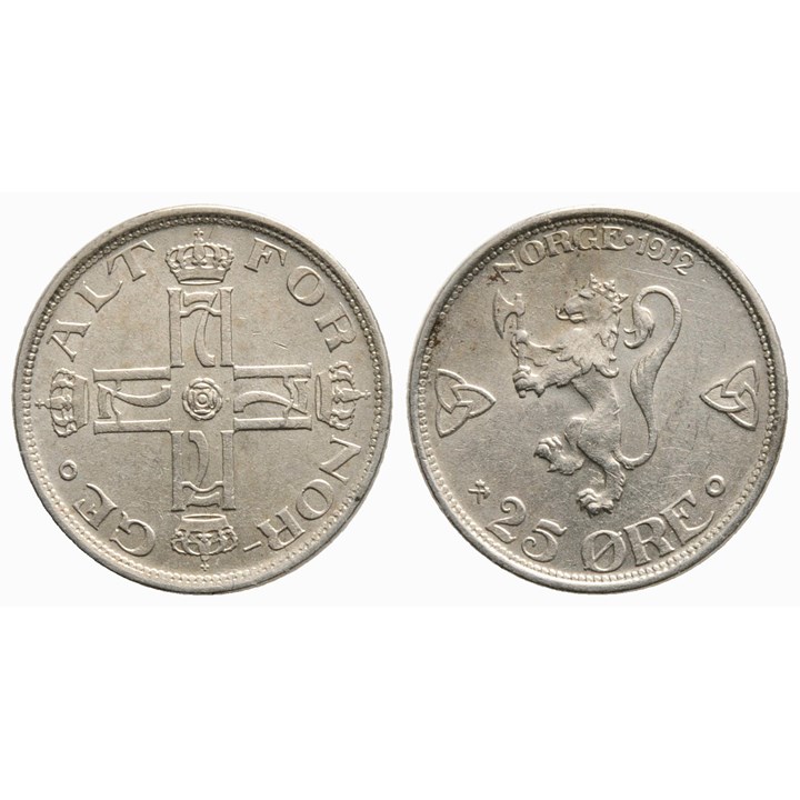 25 øre 1912 Haakon VII. Kv.01