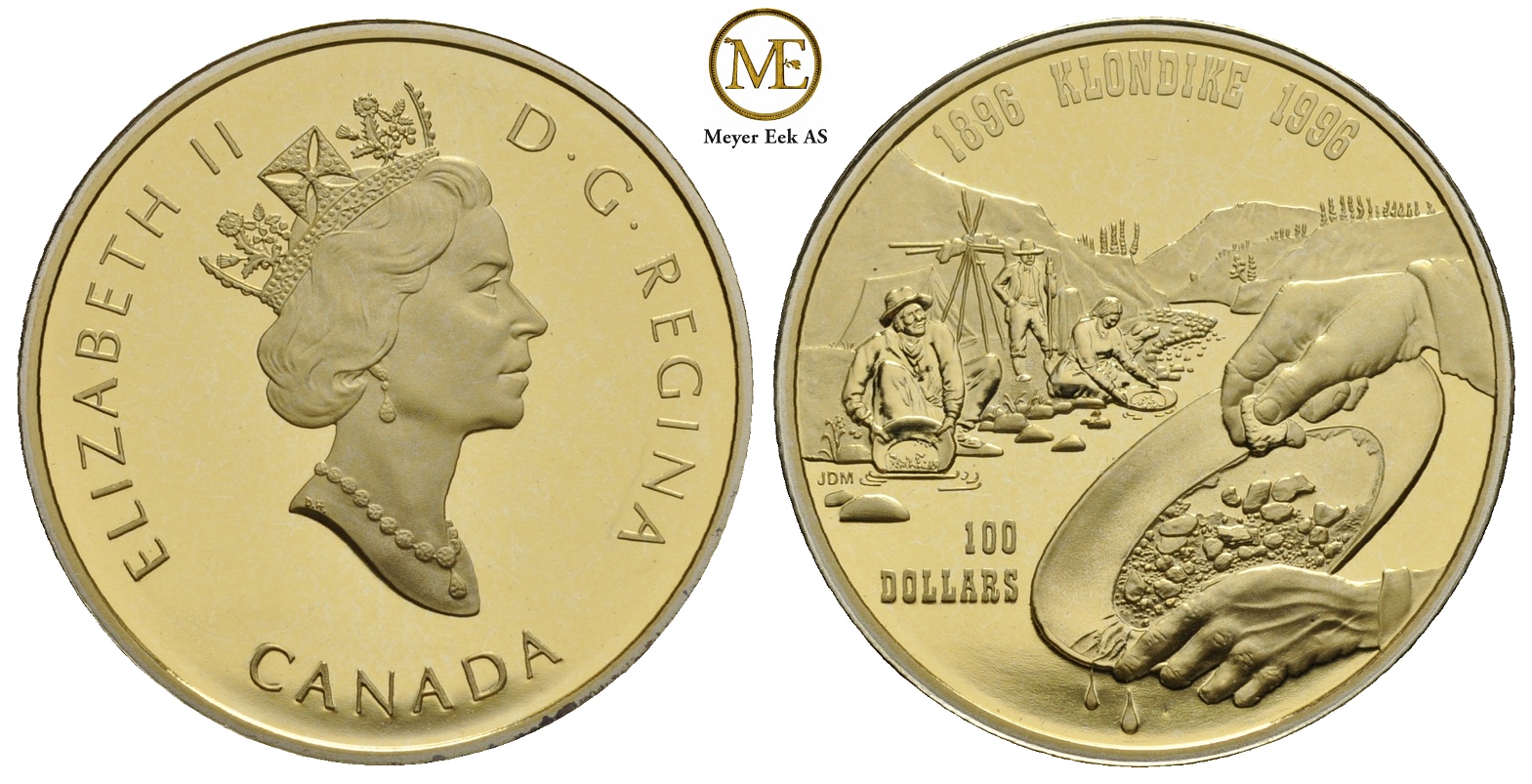100 dollar 1996 Elizabeth II. Klondike. Proof