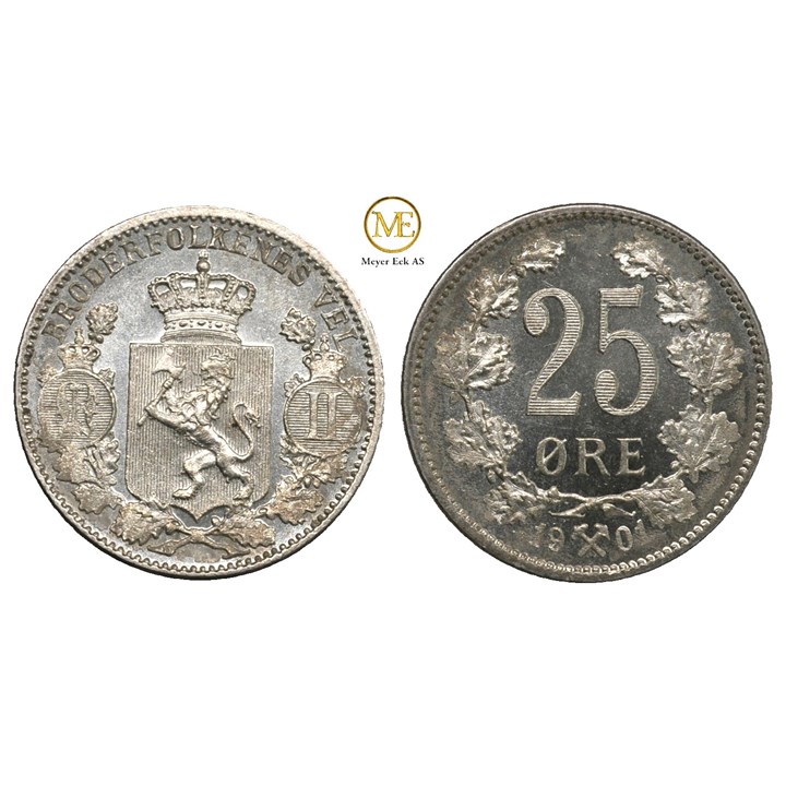 25 øre 1901 Oscar II. Kv.0