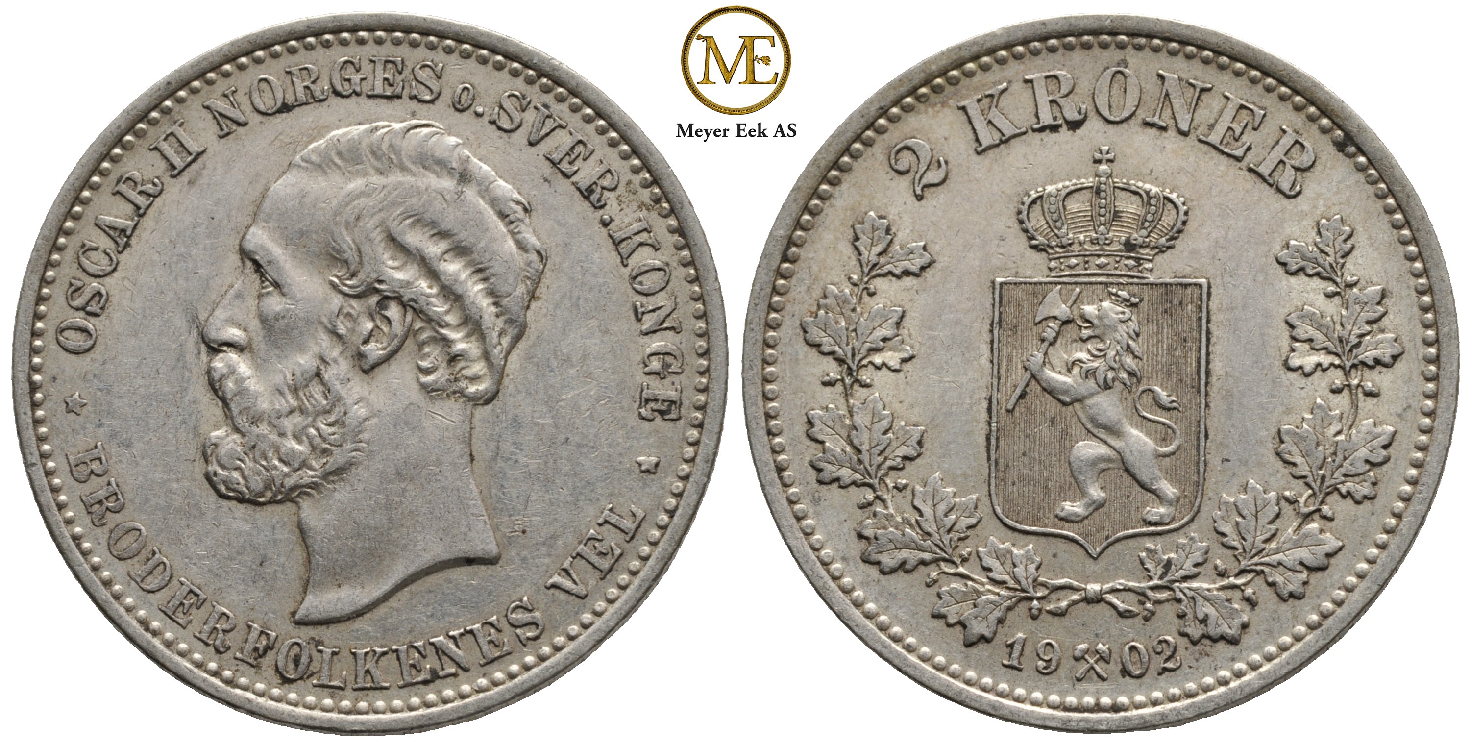 2 kroner 1902 Oscar II. Kv.01