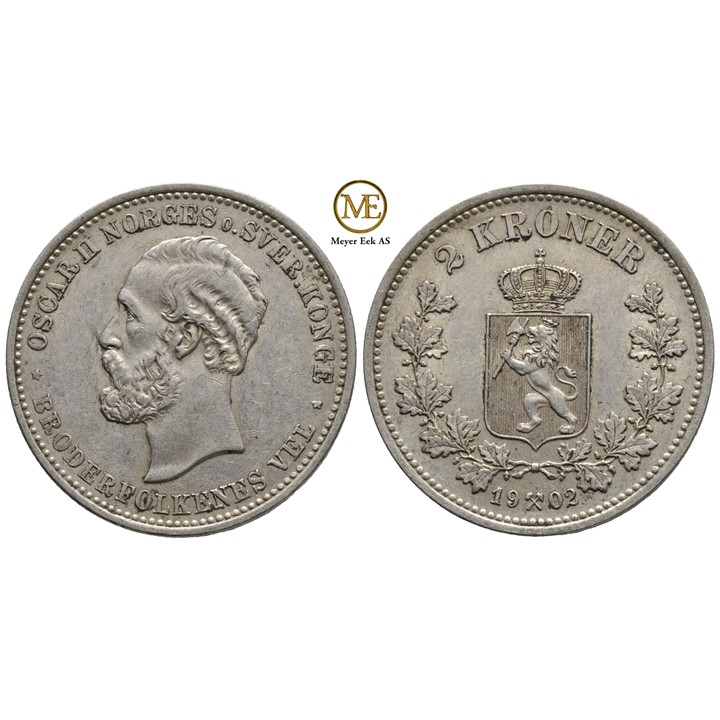 2 kroner 1902 Oscar II. Kv.01