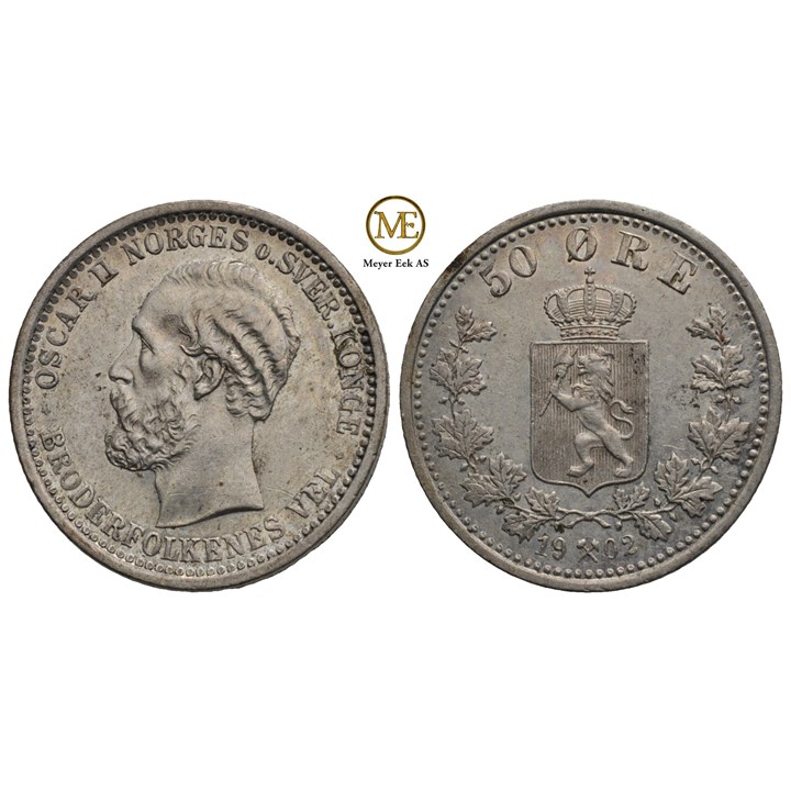 50 øre 1902 Oscar II. Kv.01