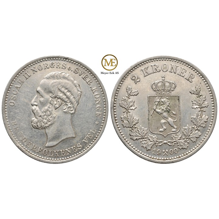 2 kroner 1900 Oscar II. Kv.01