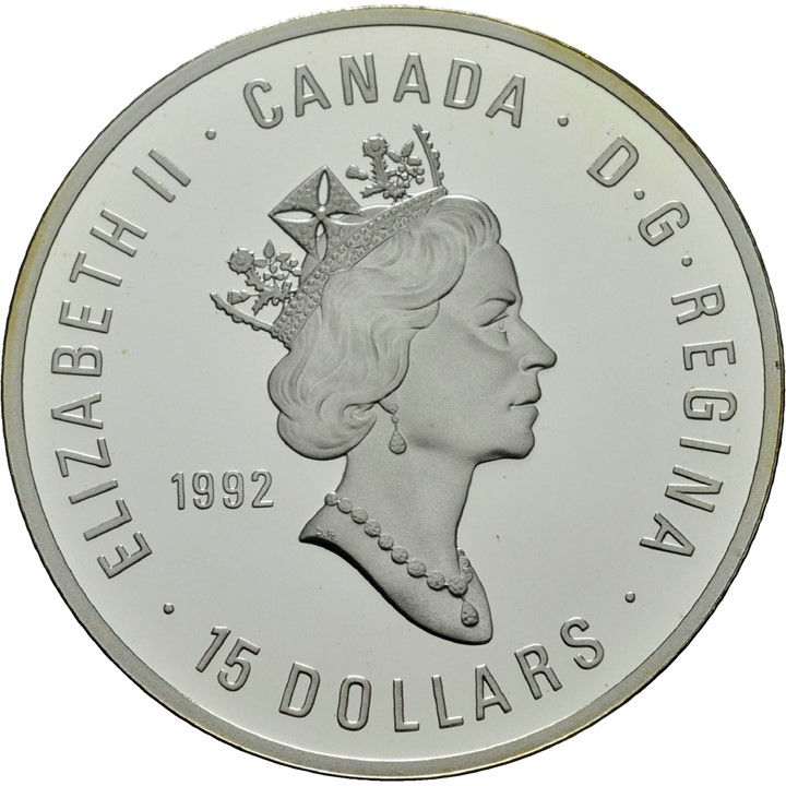 15 dollar 1992 Canada. 100 år jub. Olympiske leker