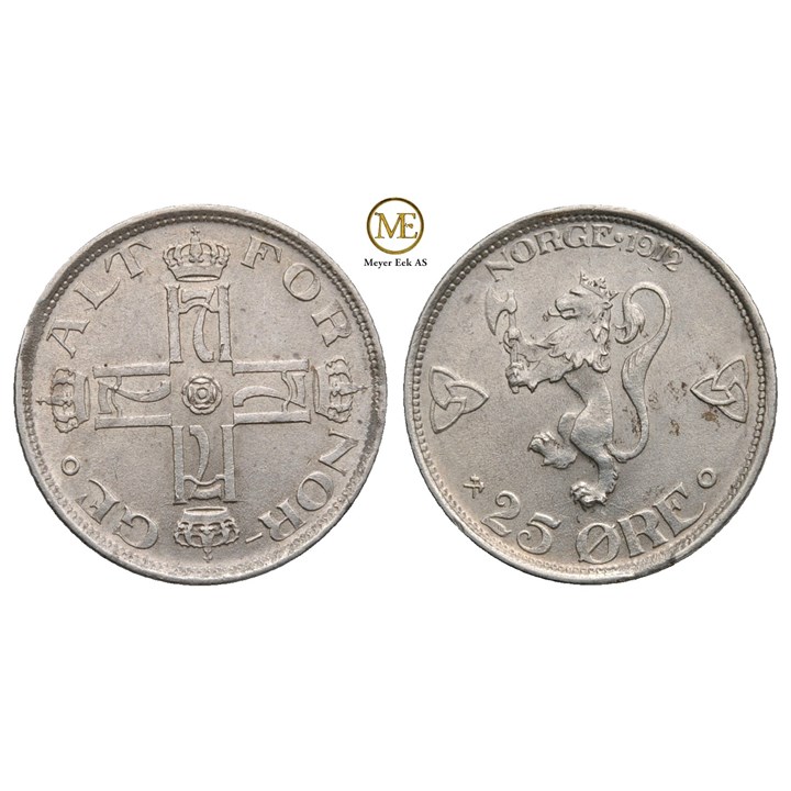 25 øre 1912 Haakon VII. Kv.0/01