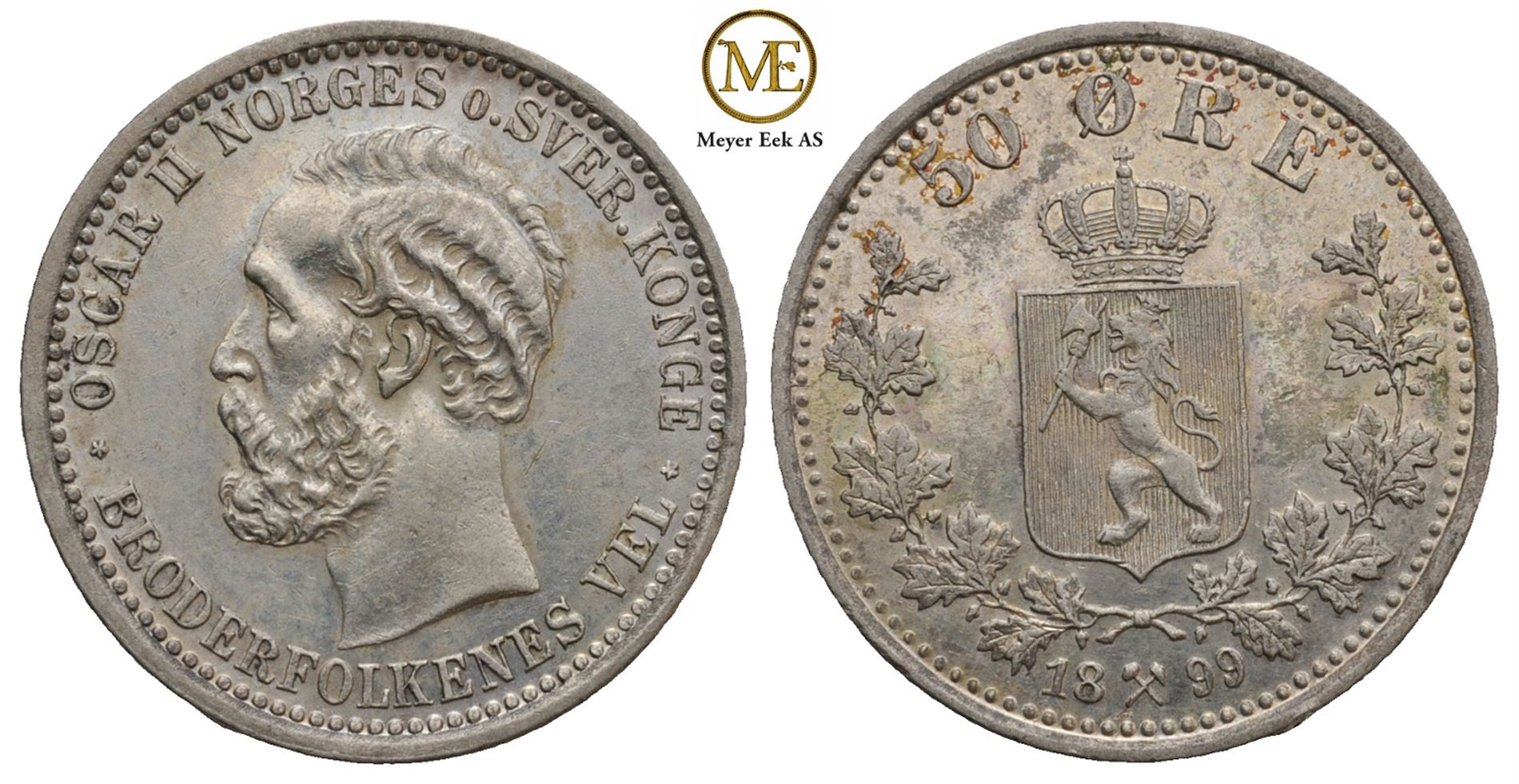 50 øre 1899 Oscar II. Kv.0/01