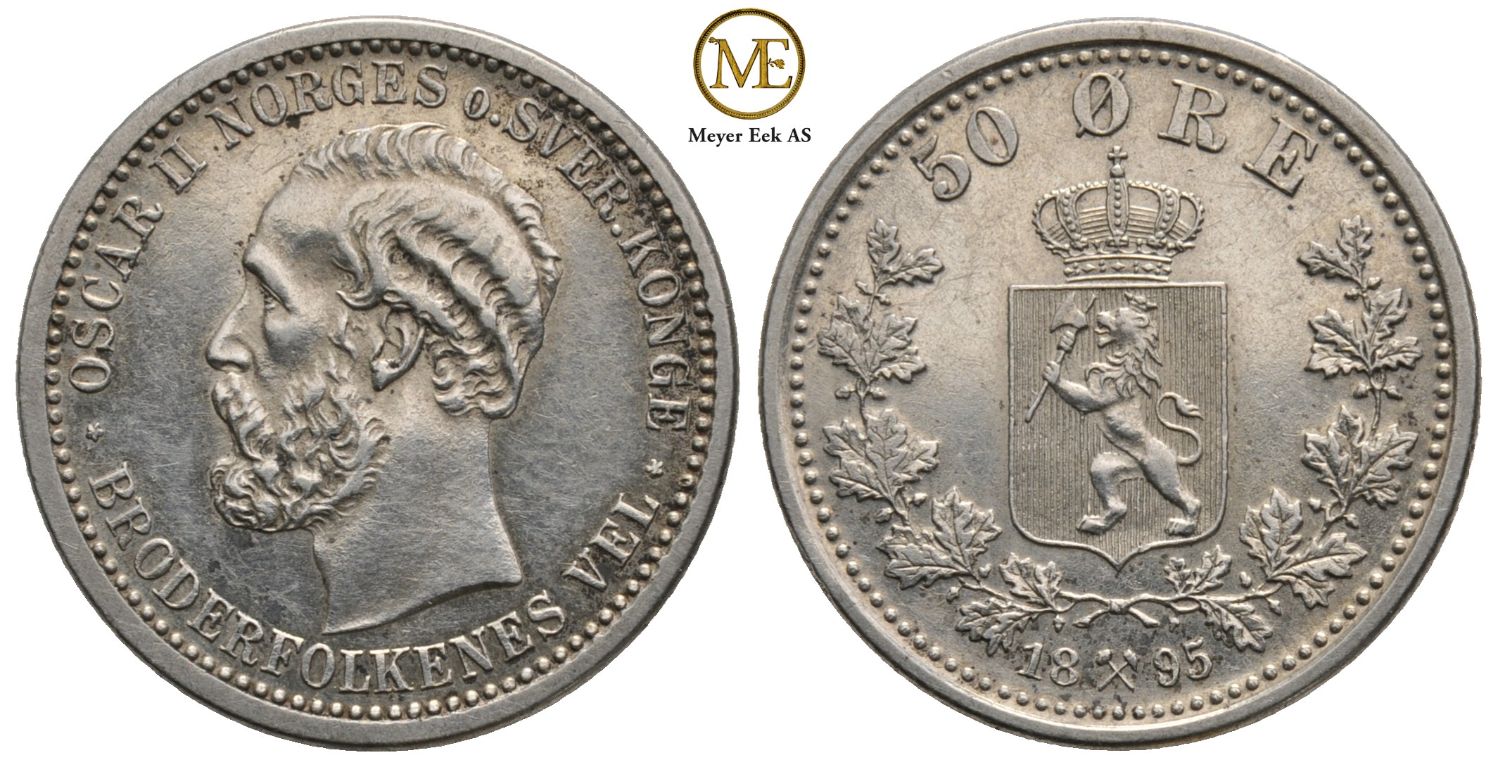 50 øre 1895 Oscar II. Kv.0/01