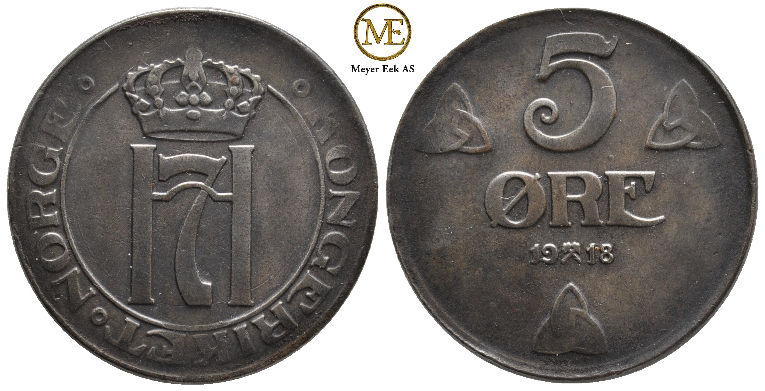 5 øre 1918 Haakon VII. Kv.01