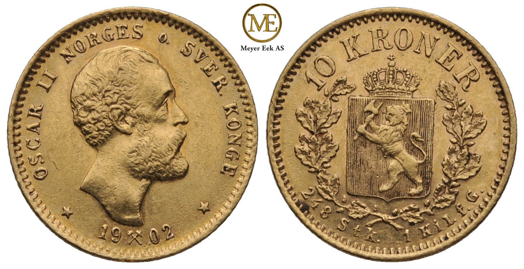 10 kroner 1902 Oscar II. Kv.01