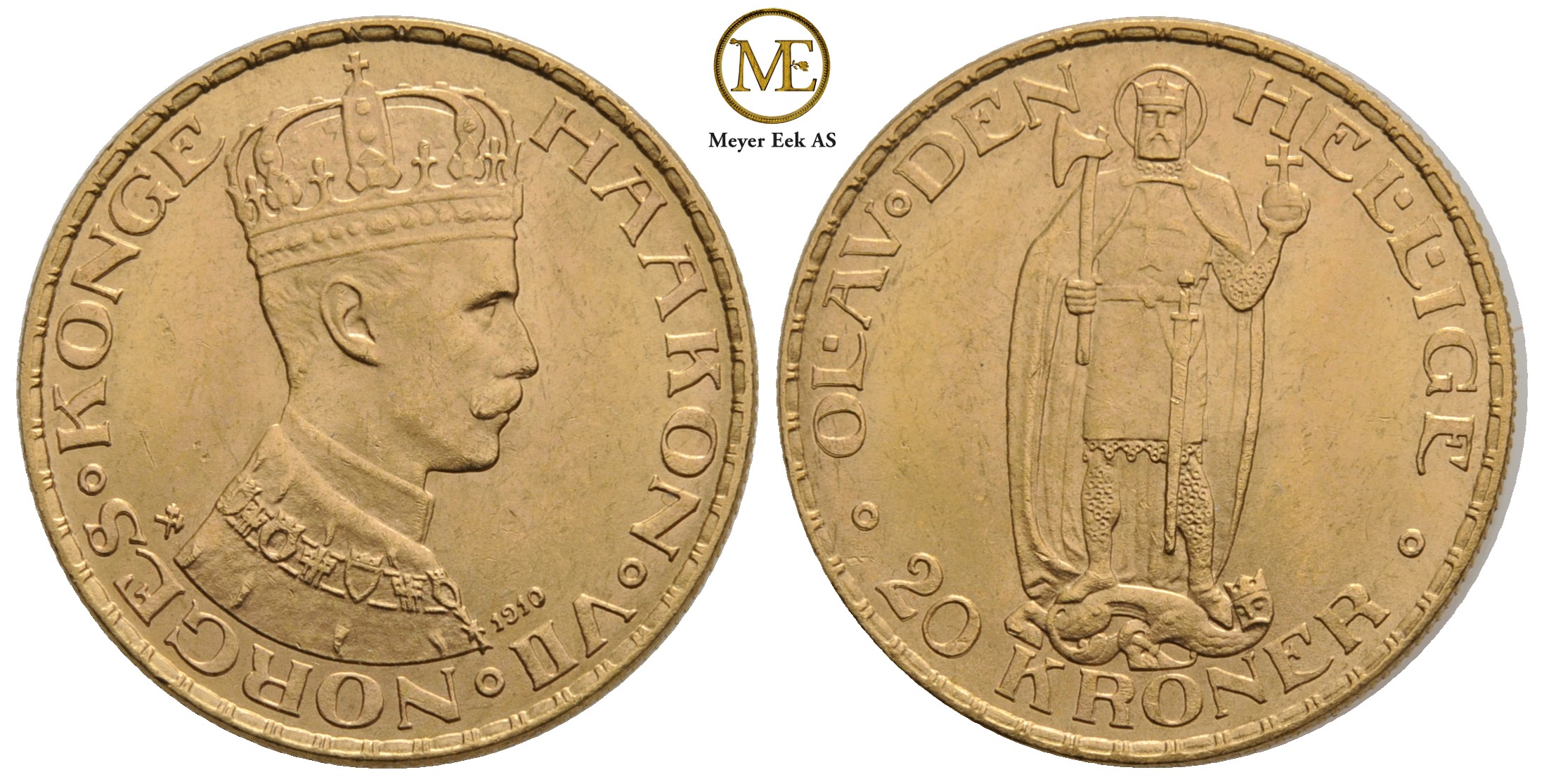 20 kroner 1910 Haakon VII. Kv.0/01