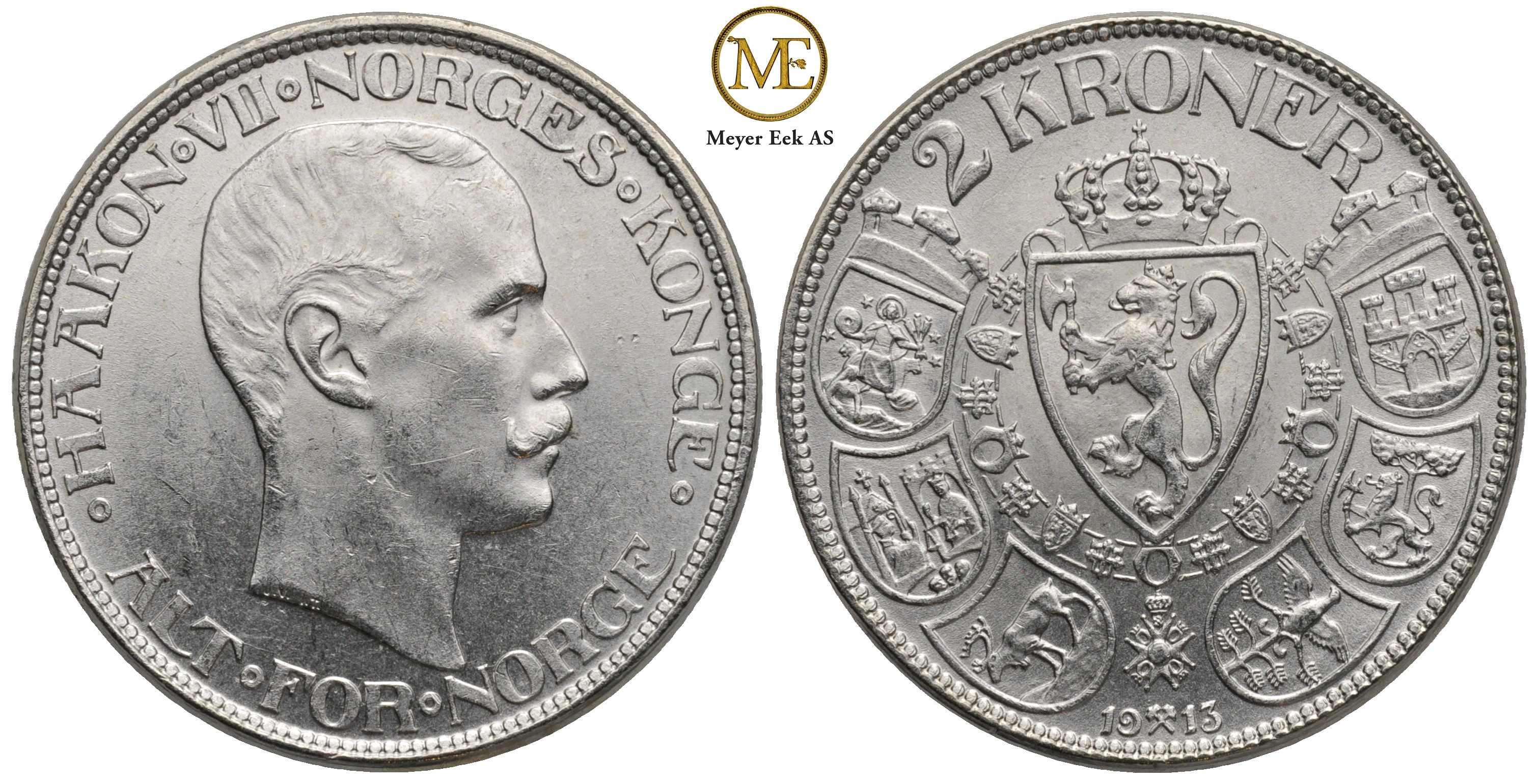 2 kroner 1913 Haakon VII. Kv.0