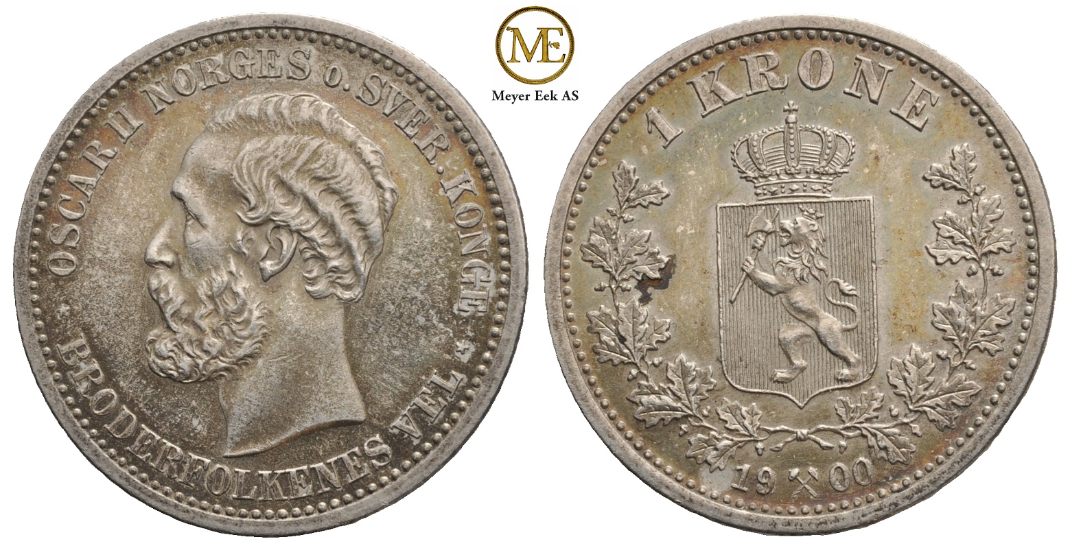 1 krone 1900 Oscar II. Kv.0/01