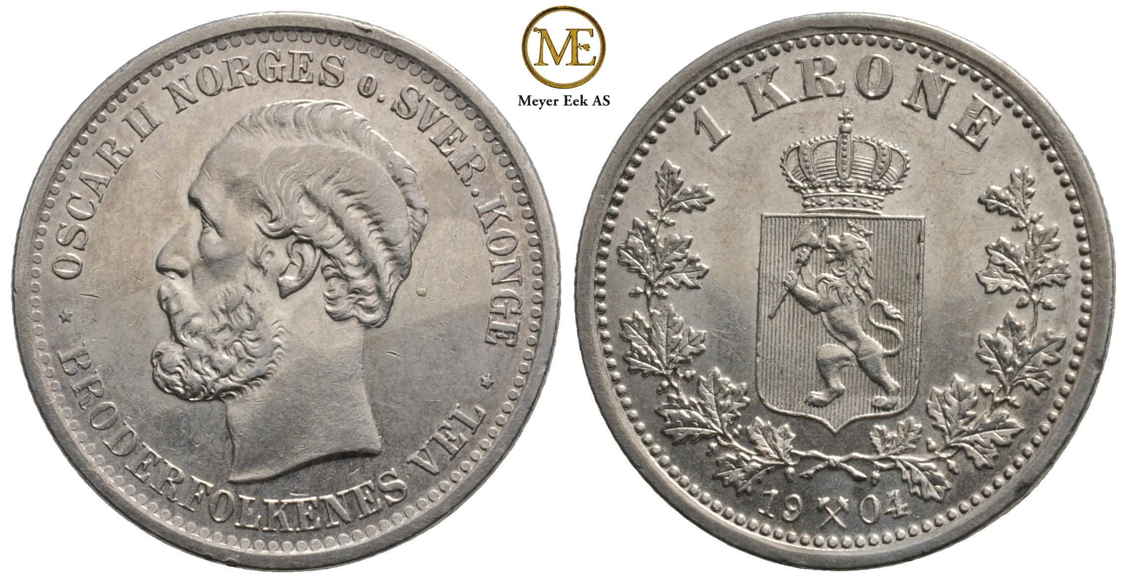 1 krone 1904 Oscar II. Kv.0/01