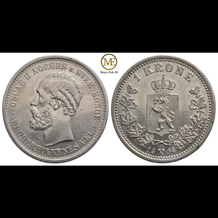 1 krone 1904 Oscar II. Kv.0/01