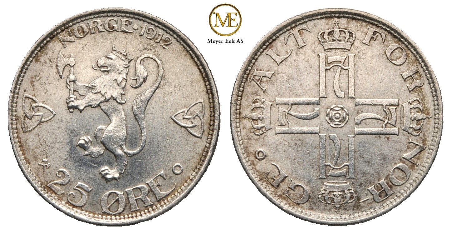 25 øre 1912 Haakon VII. Kv.0/01