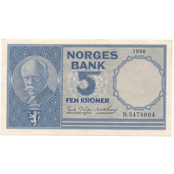 5 kroner 1956 D.3478094. Kv.0/01