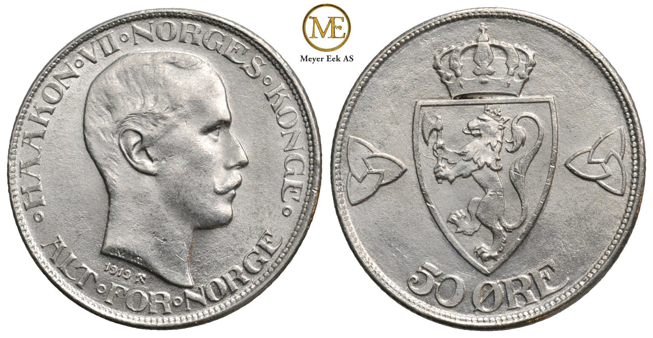 50 øre 1919 Haakon VII. Kv.0
