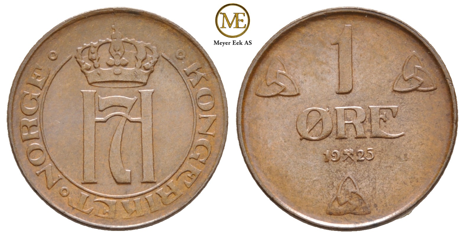 1 øre 1925 Haakon VII. Kv.0