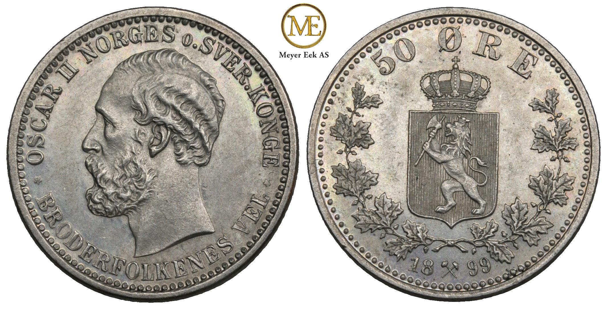 50 øre 1899 Oscar II. Kv.0