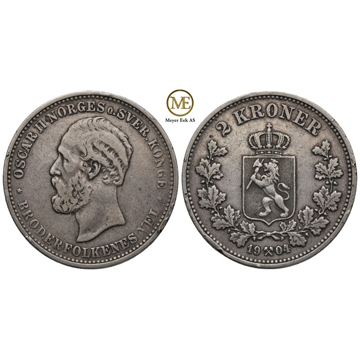 2 kroner 1904 Oscar II. Kv.1