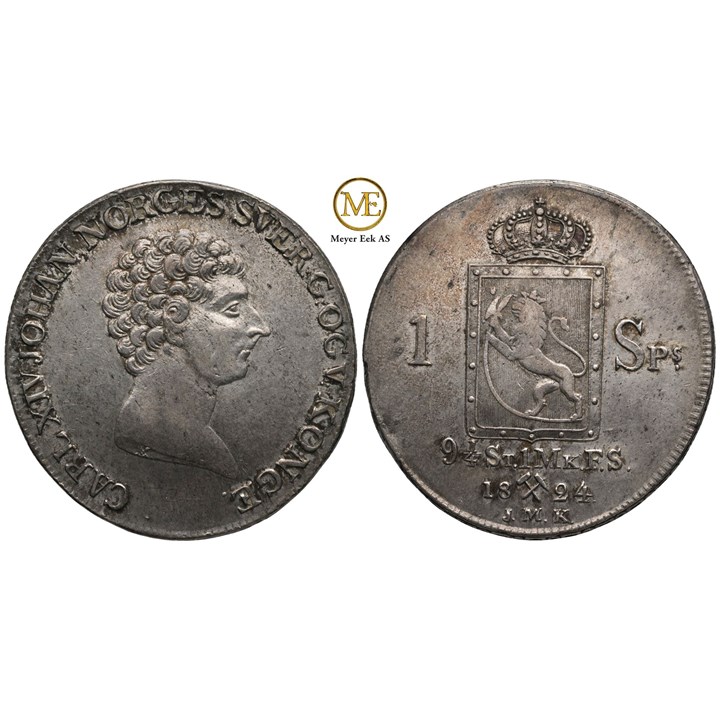 Speciedaler 1824 Carl XIV Johan. Kv.01