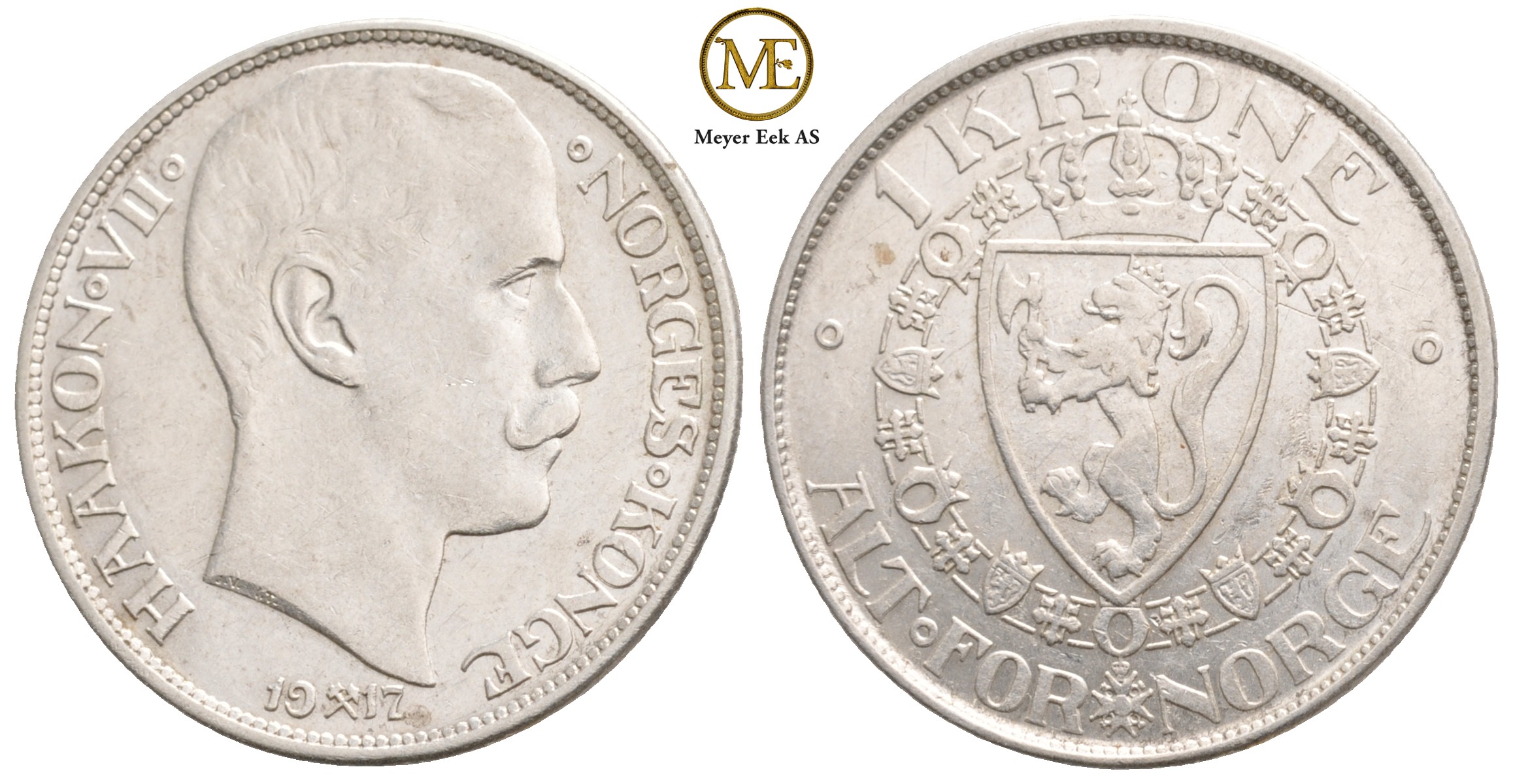 1 krone 1917 Haakon VII. Kv.01