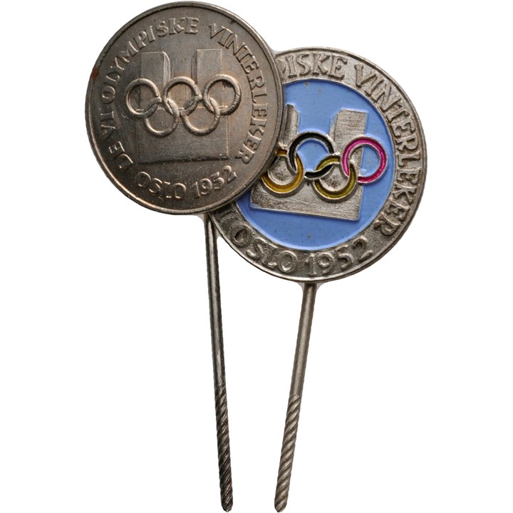 2 stk. pins fra OL 1952 Oslo