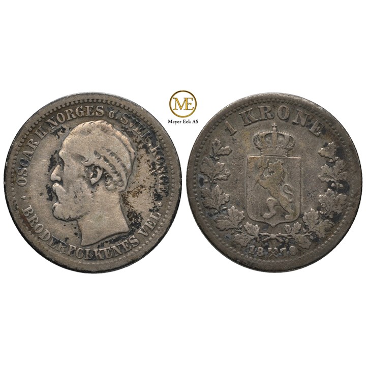 1 krone 1878 Oscar II. Kv.1/1-