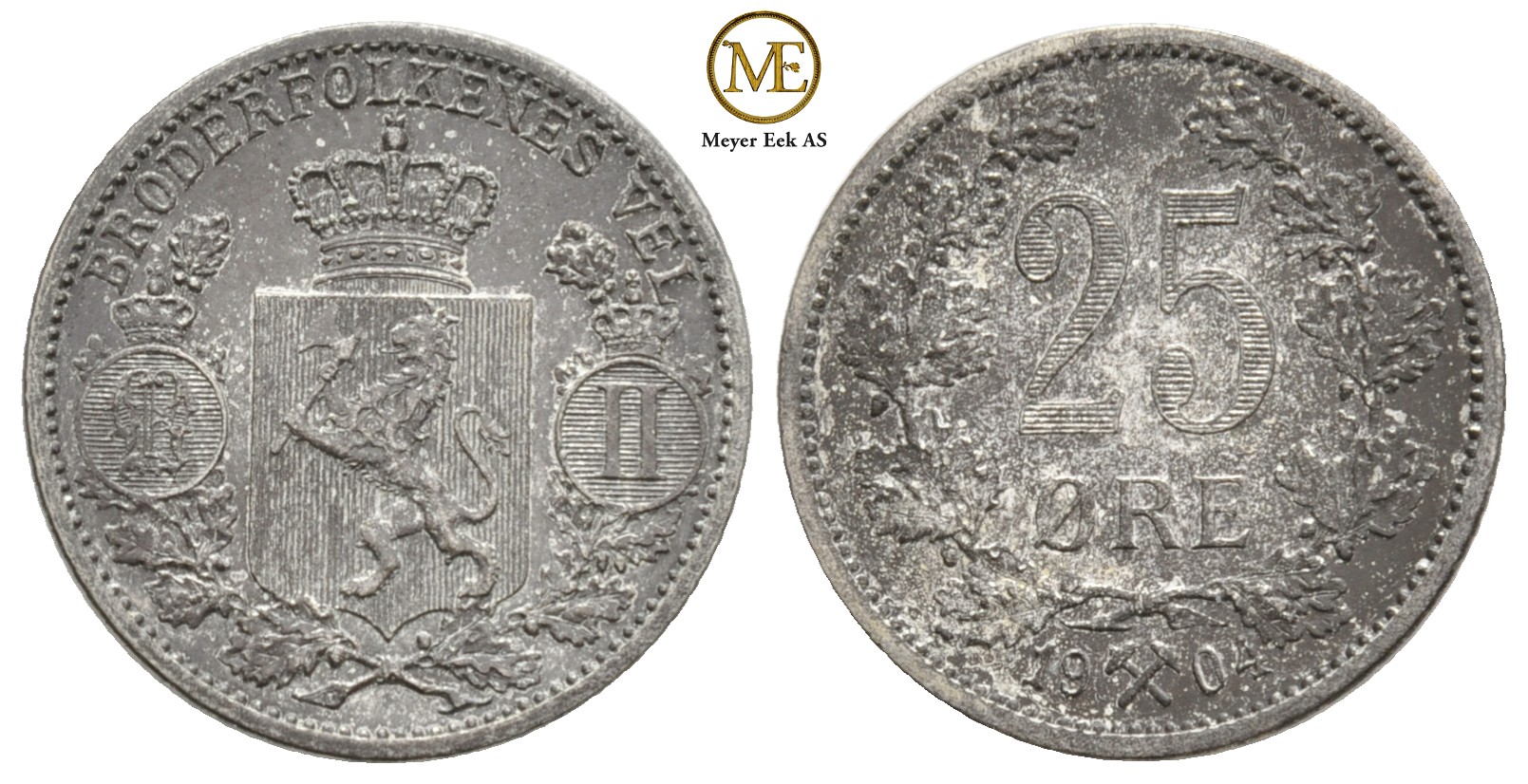 25 øre 1904 Oscar II. Kv.0