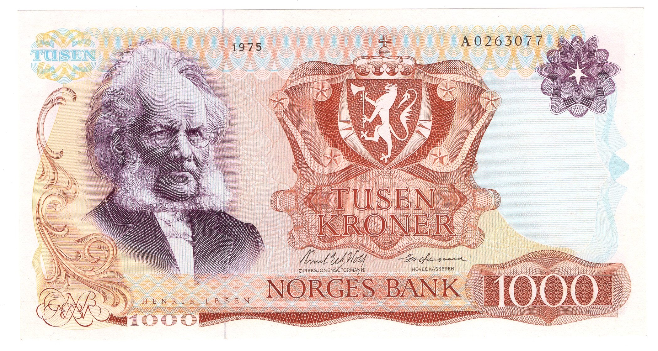 1000 kroner 1975 A.0263077. Kv.0/01