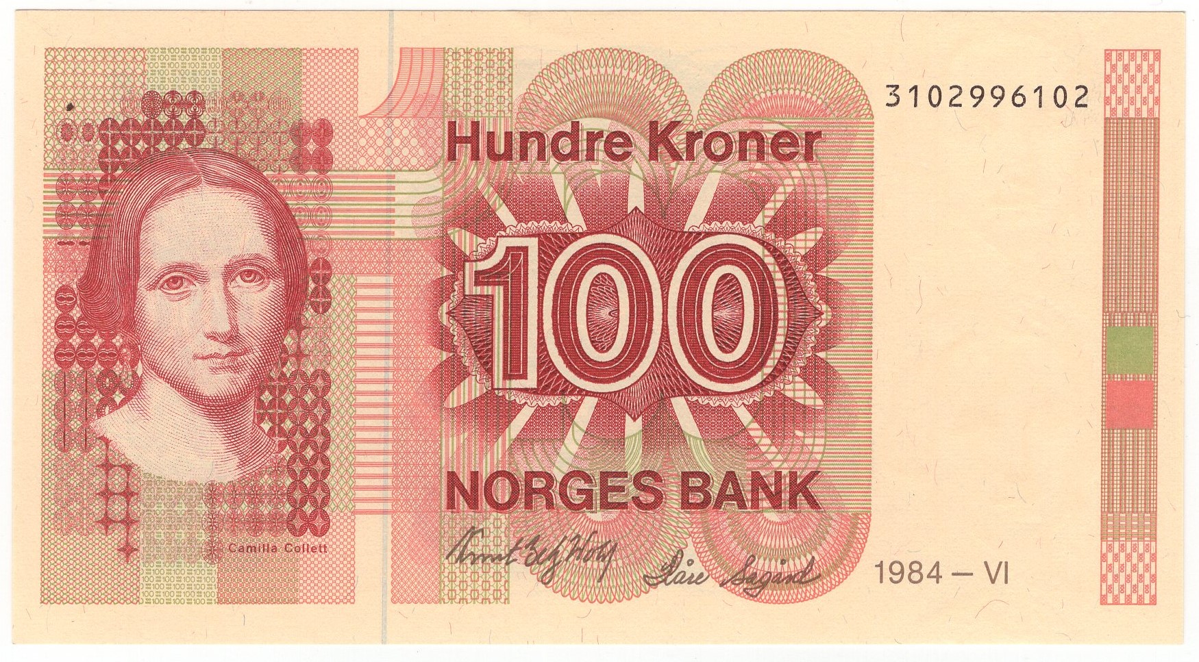 100 kroner 1984 VI utgave. Kv.0