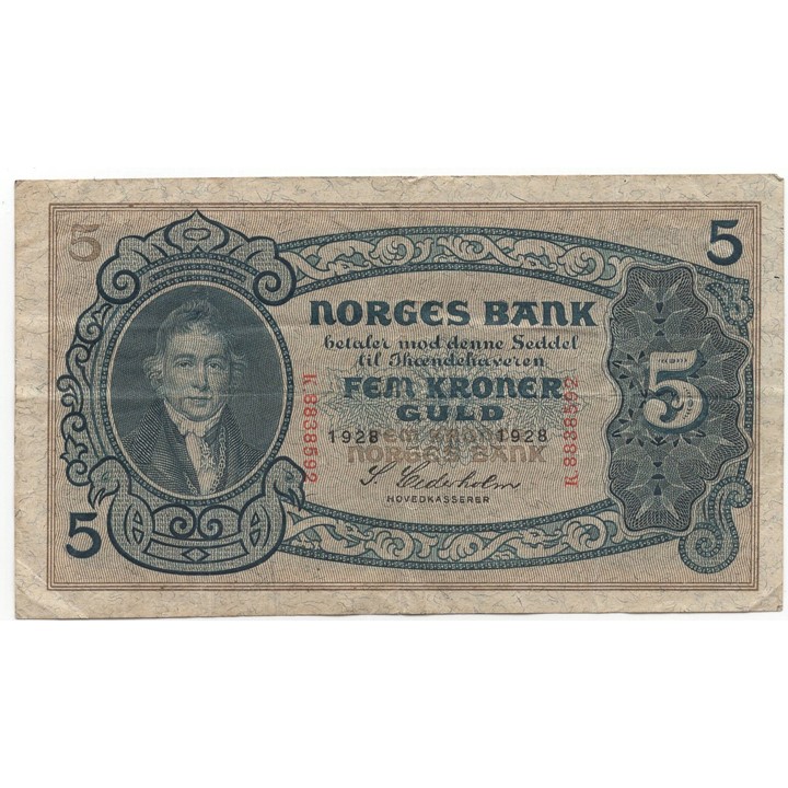 5 kroner 1928 K. Kv.1